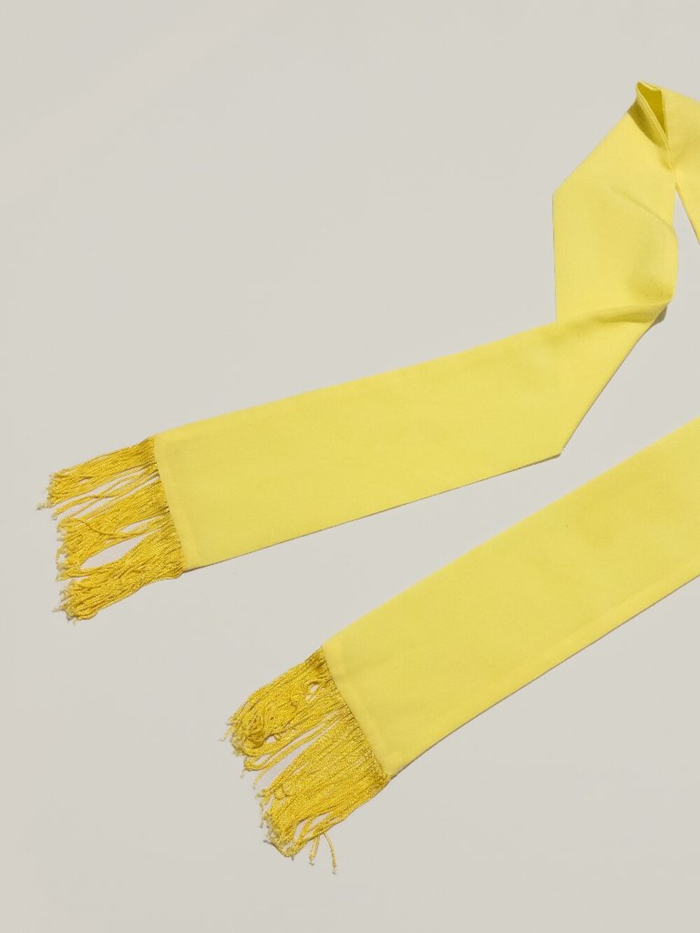 Vintage 1960's Yellow Neck Scarf with Fringe Tassels